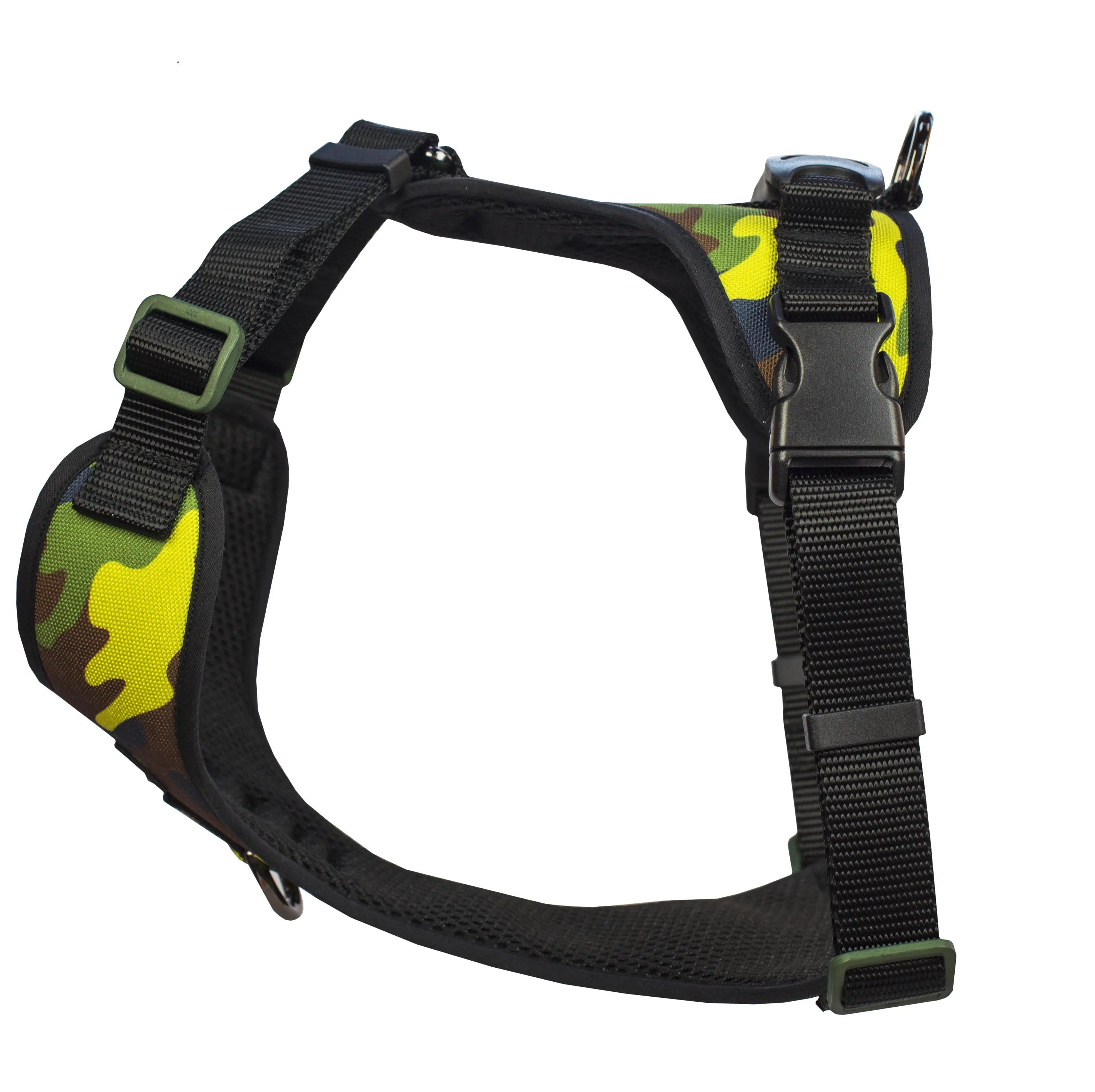 Photo de harnais régulier pour gros chien de la collection Camo Vif, vue de côté