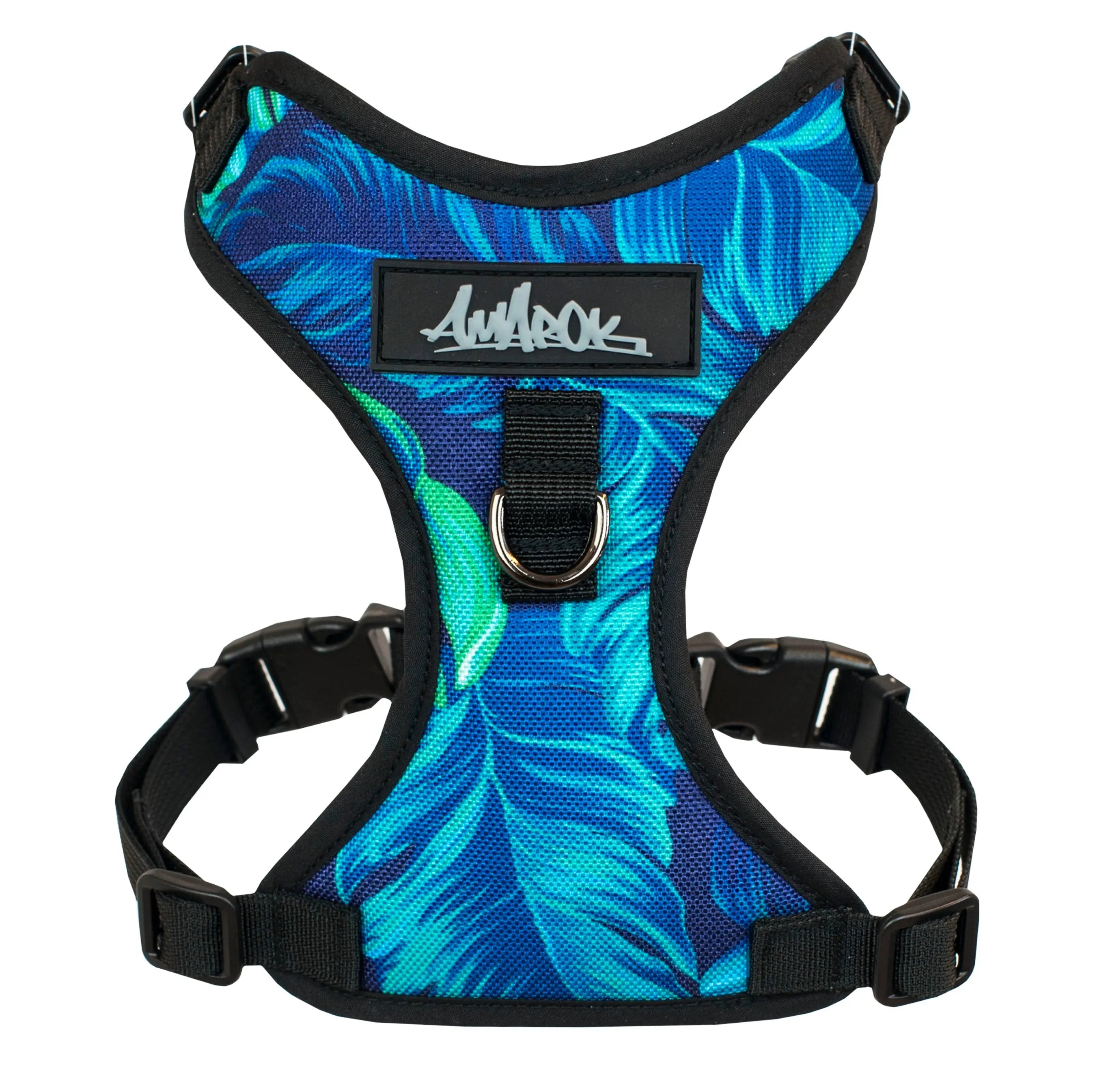 Harnais hawaïen pour petit chien – vue de face.Hawaiian harness for small dog – front view