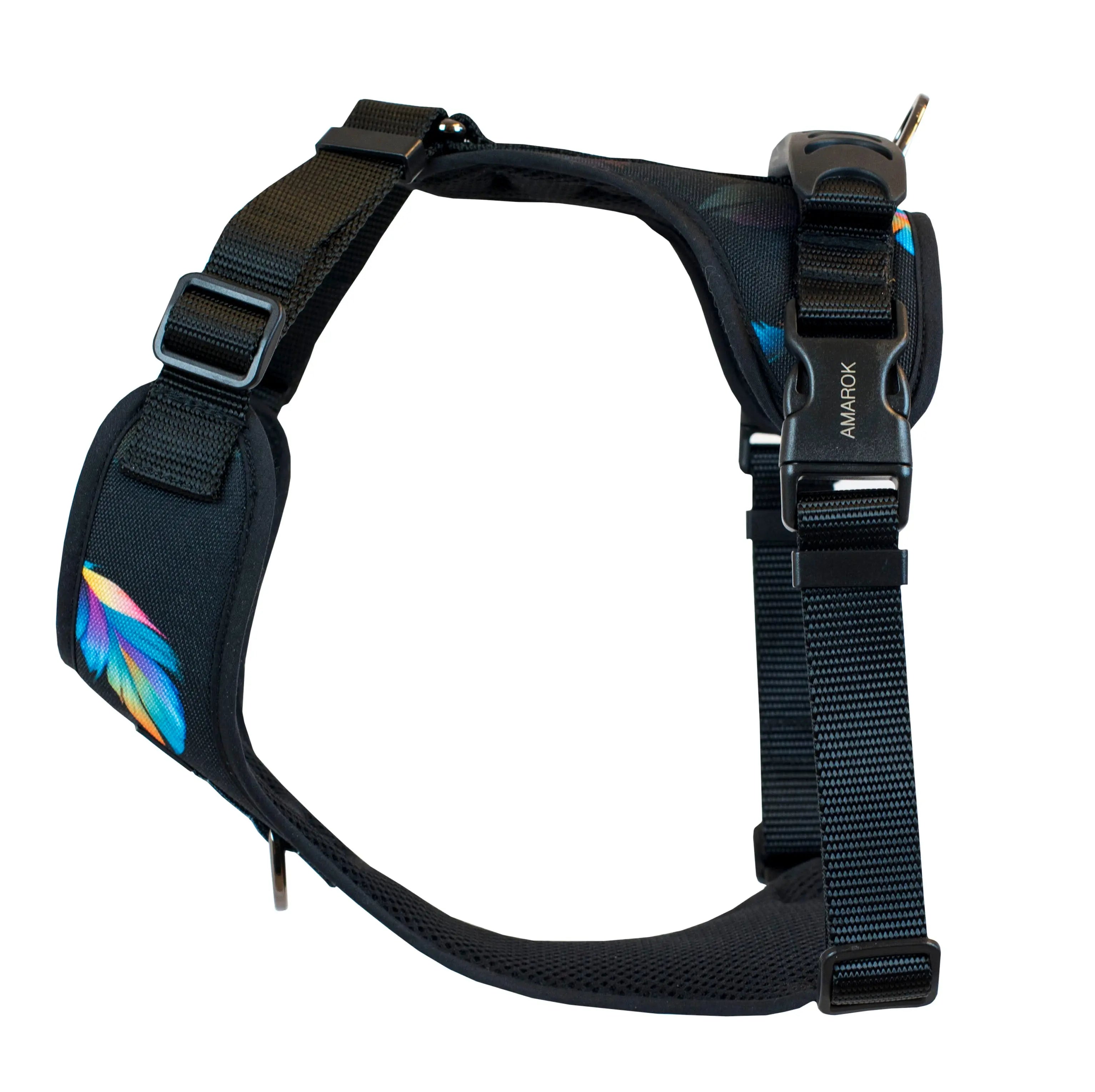 Harnais régulier de randonnée pour gros chien de la collection RIO. Vue de côté.