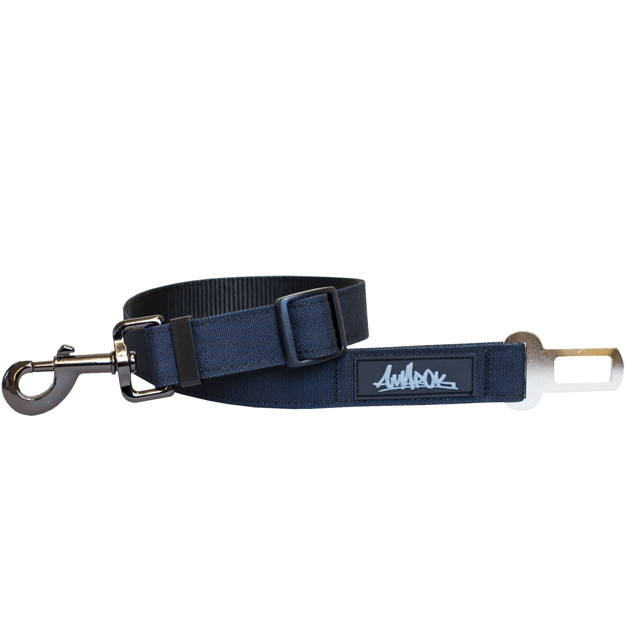 Laisse de sécurité de voiture pour petit et gros chiens, de la collection Onyx, couleur noir unie.