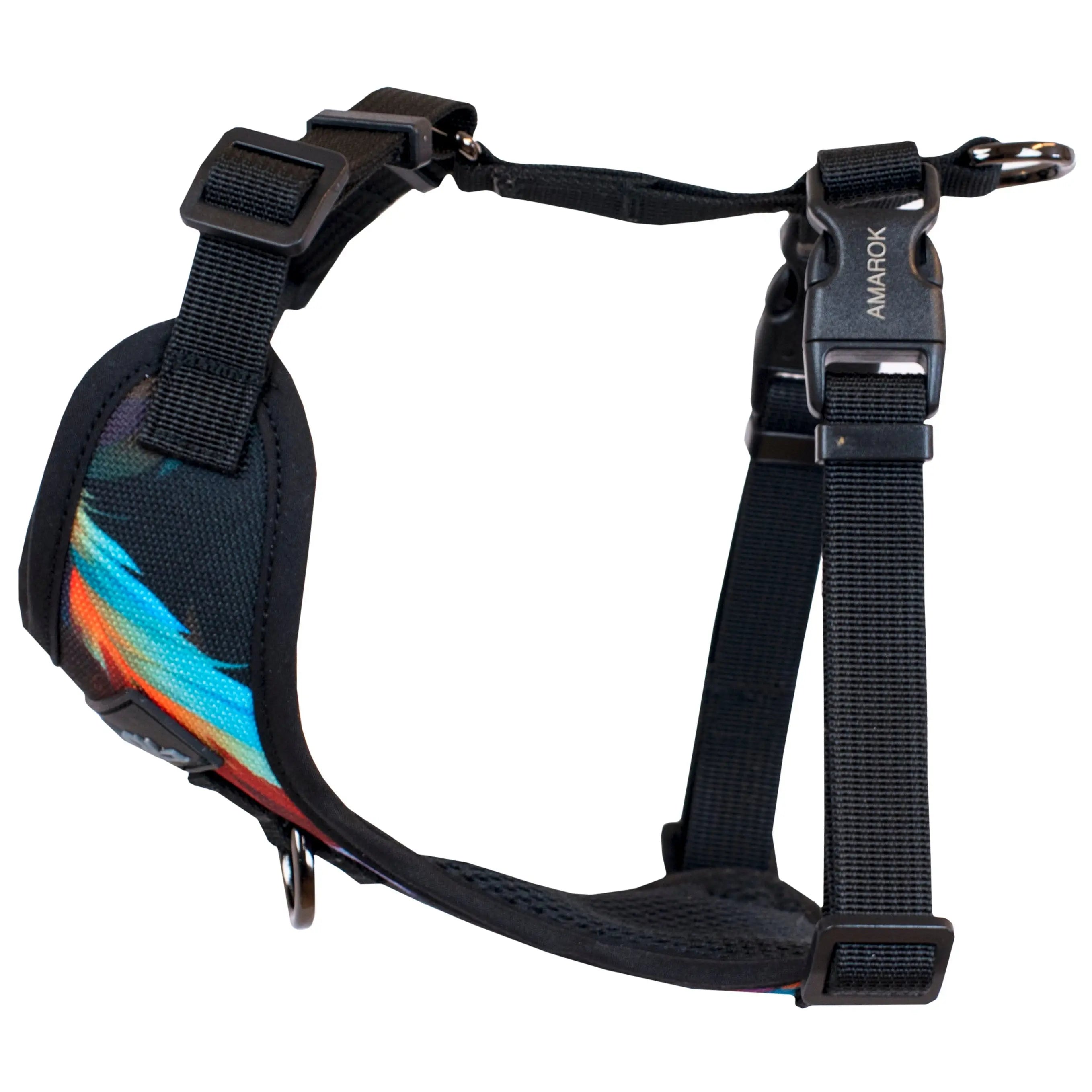 Harnais régulier de randonnée pour petit chien de la collection RIO. Vue de côté.