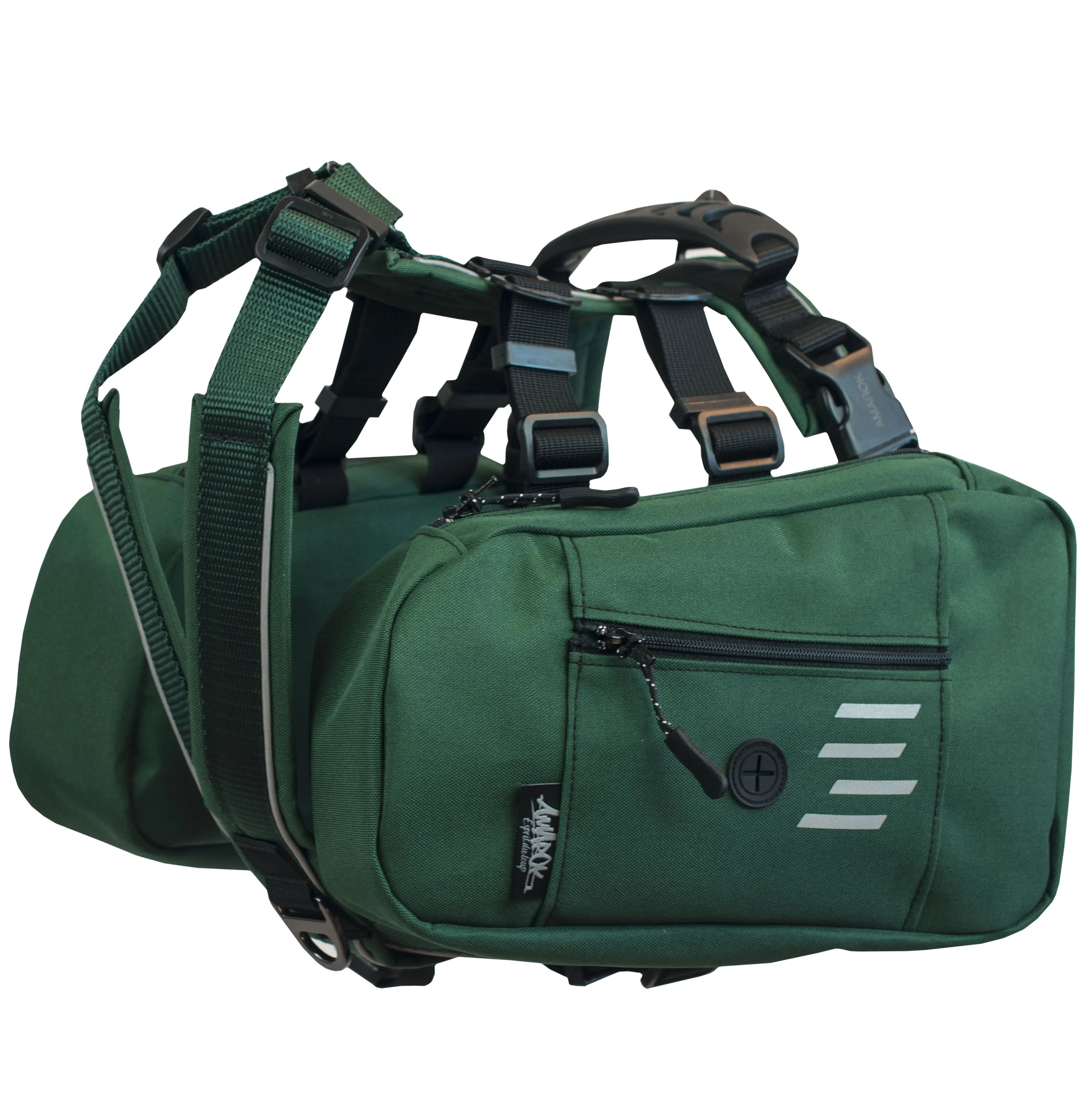le harnais et le sac à dos pour chien de la collection Montagnard.