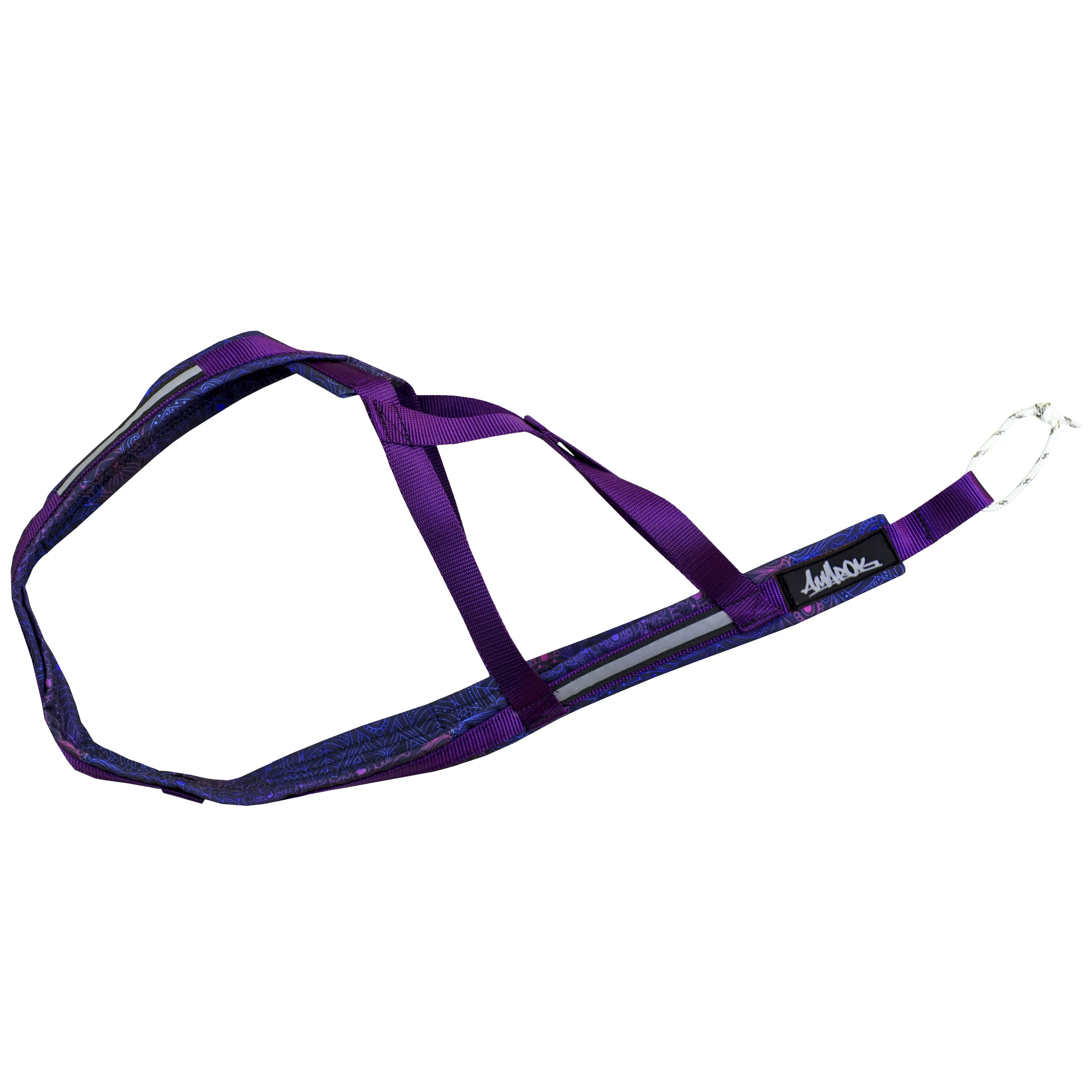 Harnais de traction canicross pour chien de la collection Mandala, vue de côté.