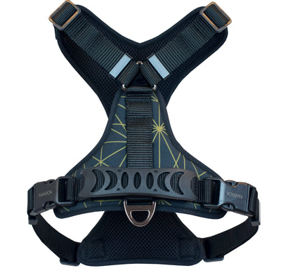 Harnais pour chien au motif Géométrie vue de dos, montrant la poignée. - 