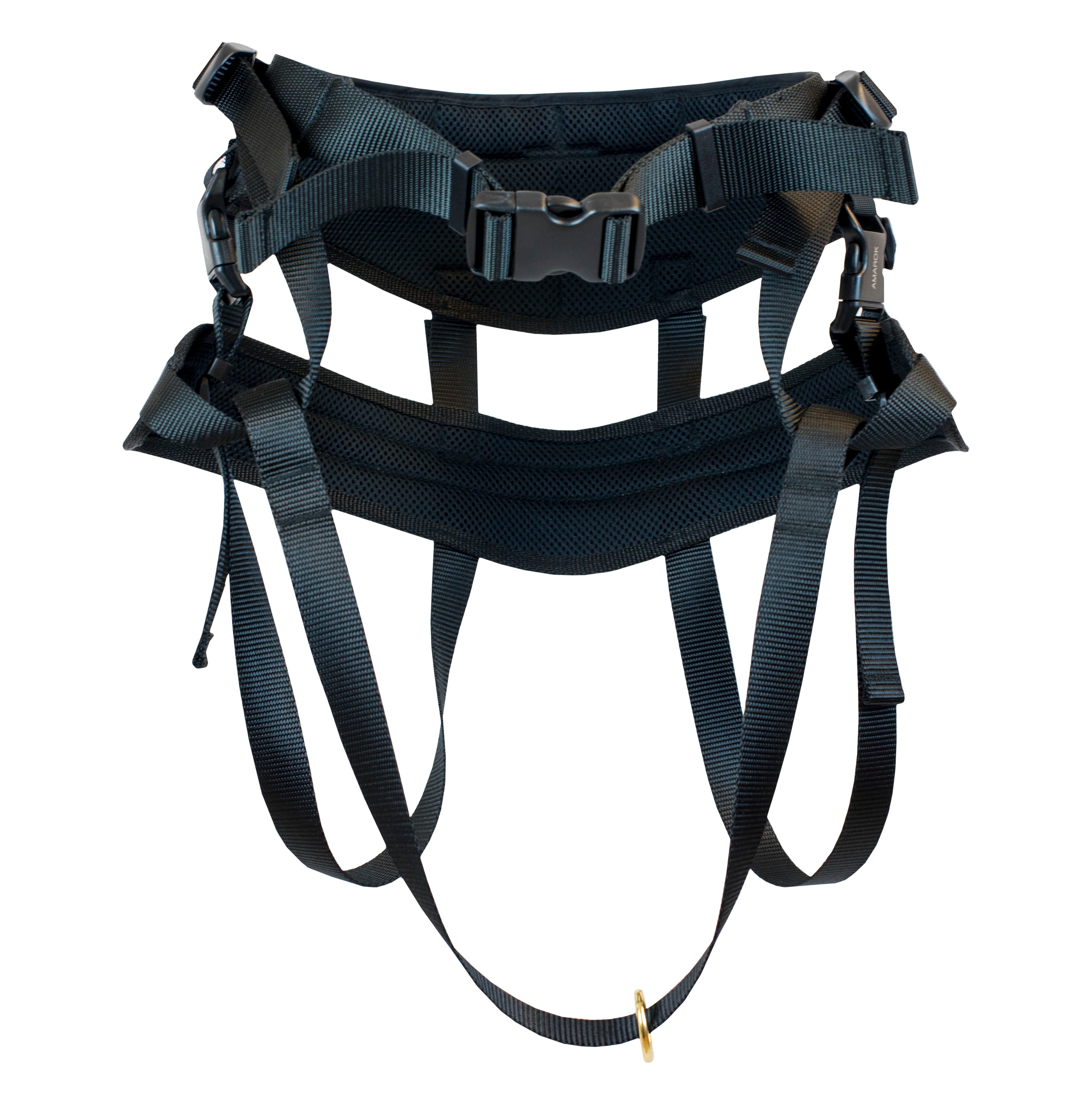 Ceinture canicross de la collection Onyx, couleur noir, vue de face. 