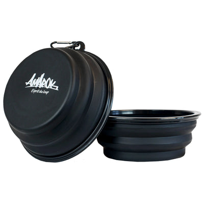 Bol à eau rétractable pour chien, noir avec logo AMAROK