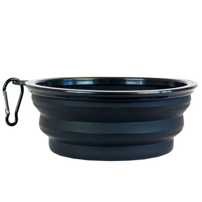 Bol à eau rétractable pour chien, noir avec logo AMAROK