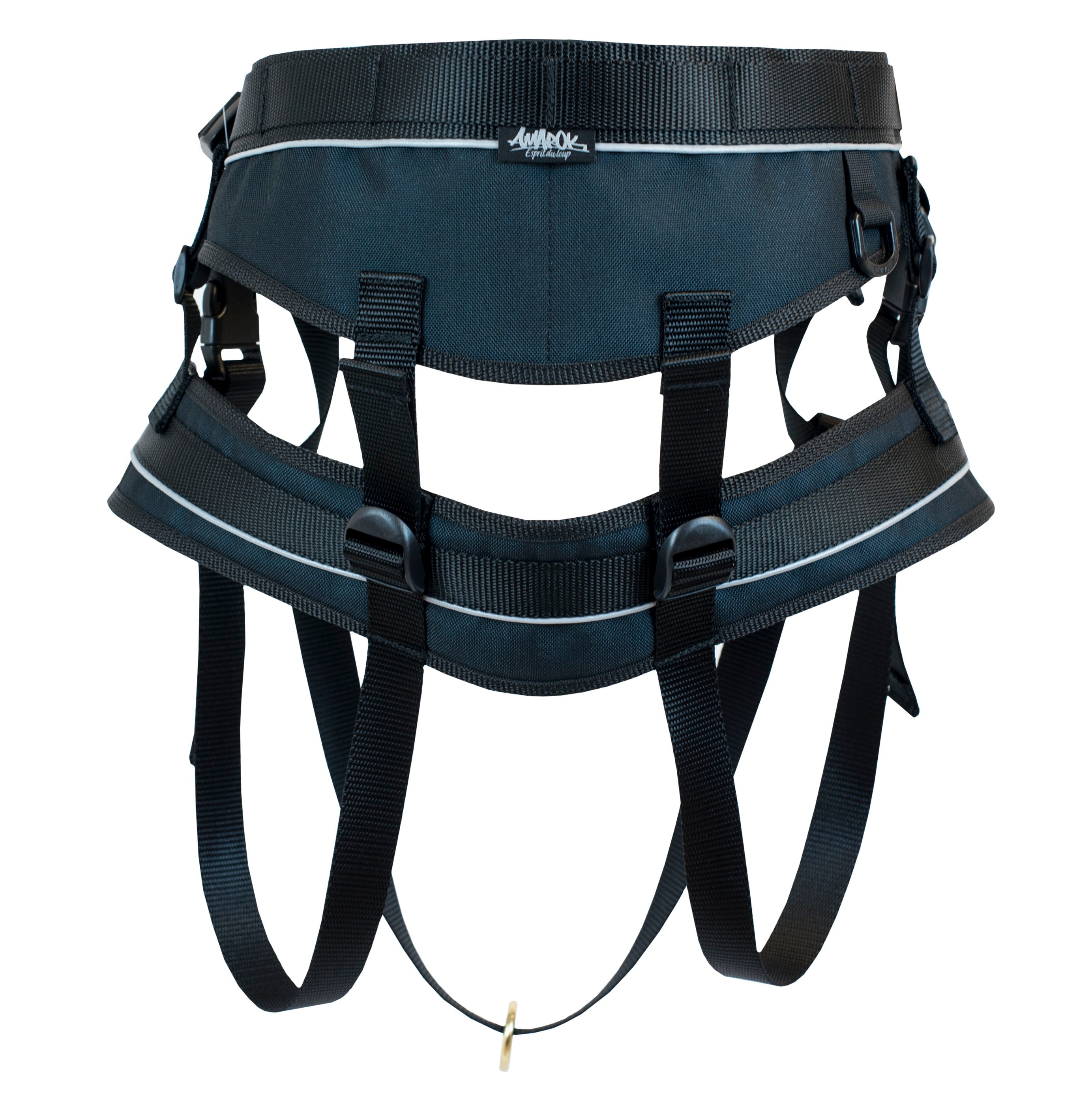 Ceinture canicross de la collection Onyx, couleur noir, unie, vue de dos.