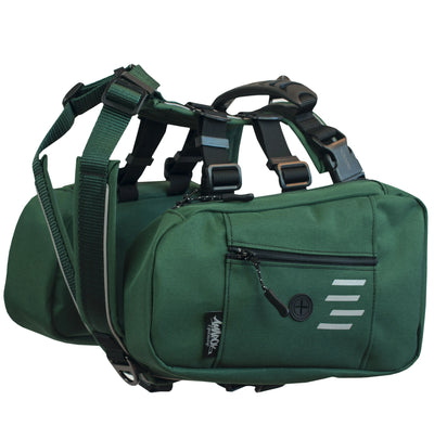 le harnais et le sac à dos pour chien de la collection Montagnard. 