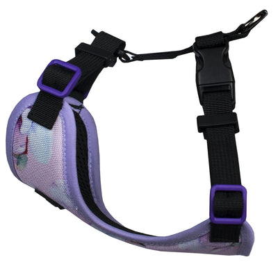 Harnais régulier de randonnées pour petite chien de la collection MYOSOTIS, vue de côté.
